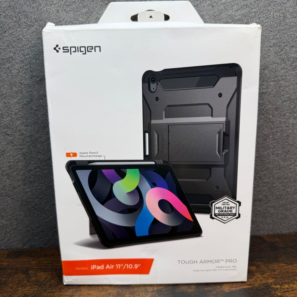 Spigen Tough Armor Pro iPad Air 11 10.9 Case Gunmetal Kickstand Heavy Duty Cover